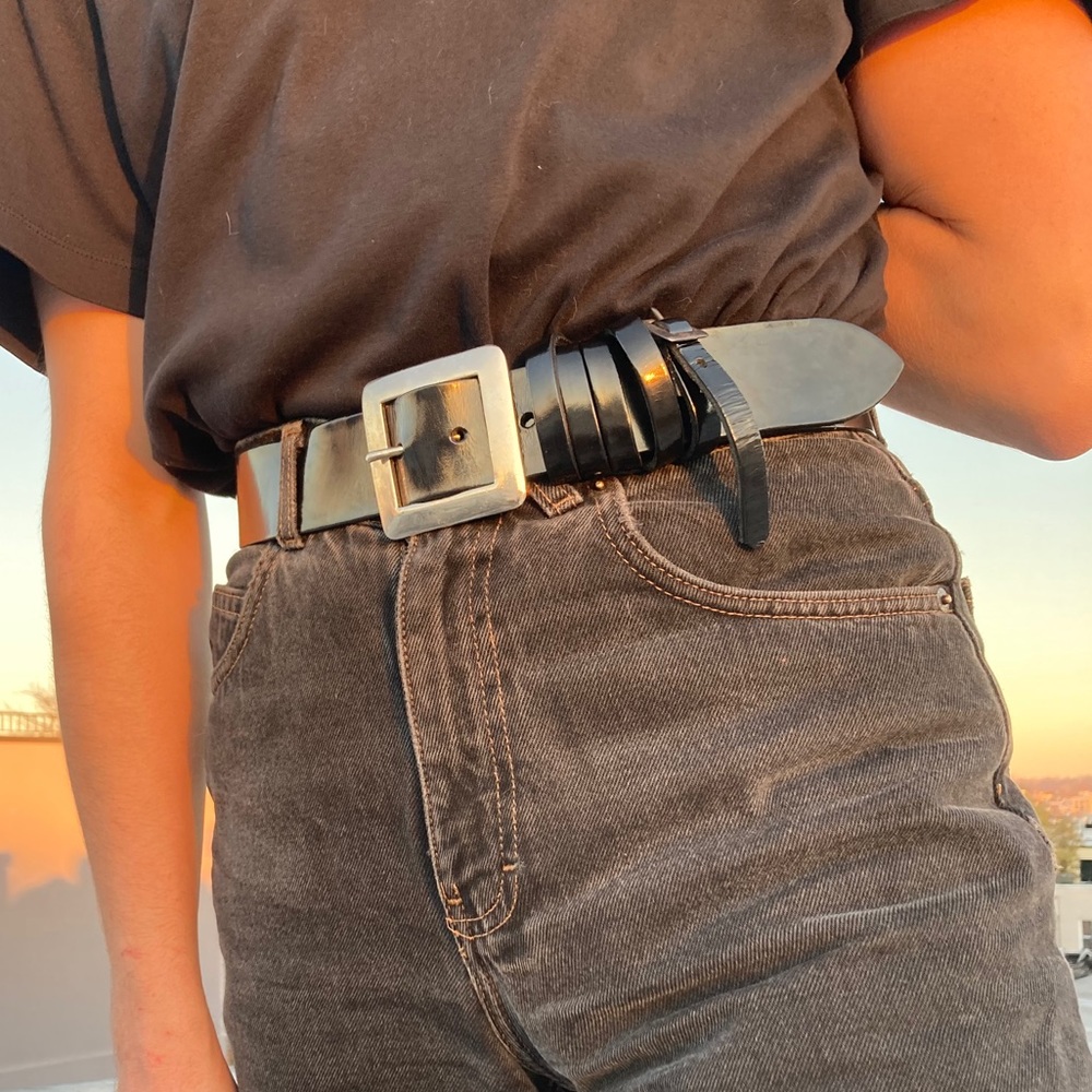 Borba Margo Patent Jeans Belt with Loop Details
